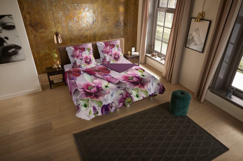 Pure Microfiber dekbedovertrek  "Chimai" - Bordeaux