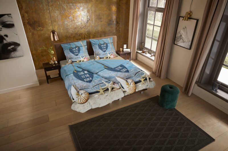 Pure Microfiber dekbedovertrek  "Beach" - Multi