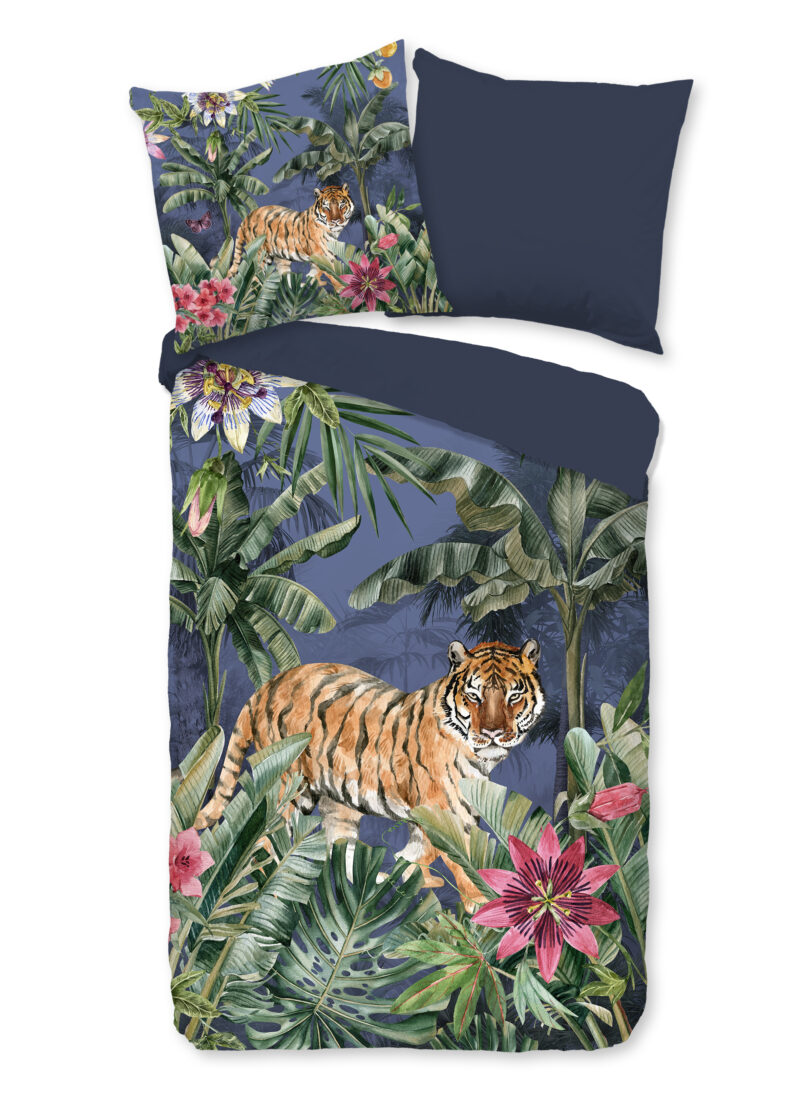 Pure Dekbedovertrek "tijger in de jungle" - Multi - (135x200 cm) - Microfiber