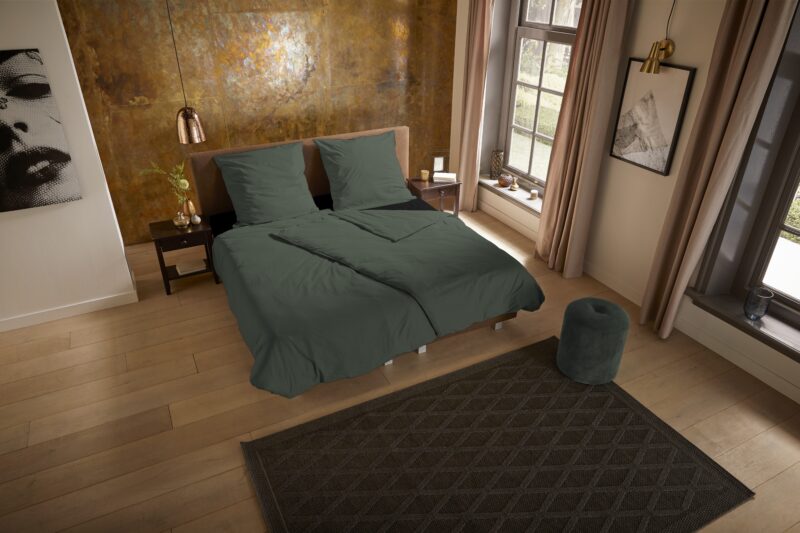 Pure Microfiber dekbedovertrek  "Pure uni dark olive" - Groen