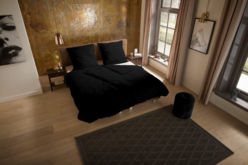 Pure Microfiber dekbedovertrek  "Pure uni black" - Zwart
