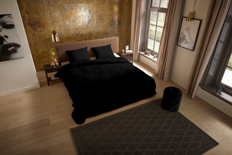 Pure Microfiber dekbedovertrek  "Pure uni black" - Zwart