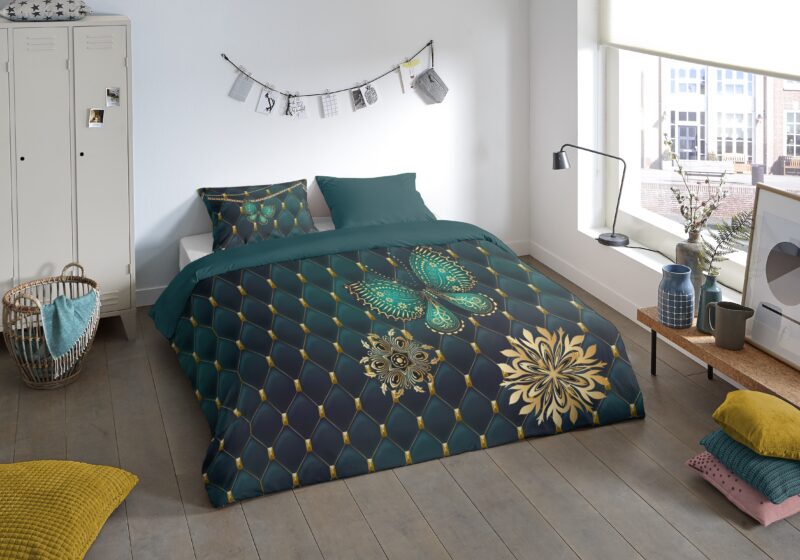 Pure Microfiber dekbedovertrek  "Lavanya" - Petrol
