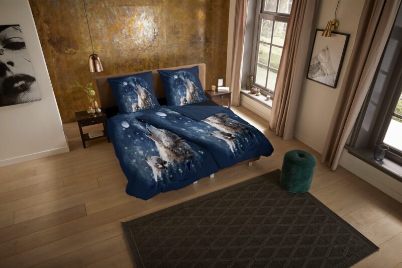 Pure Microfiber dekbedovertrek  "Moon" - Blauw