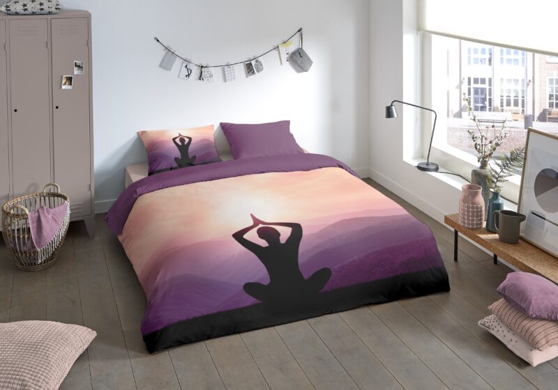 Pure Microfiber dekbedovertrek  "Yoga" - Paars