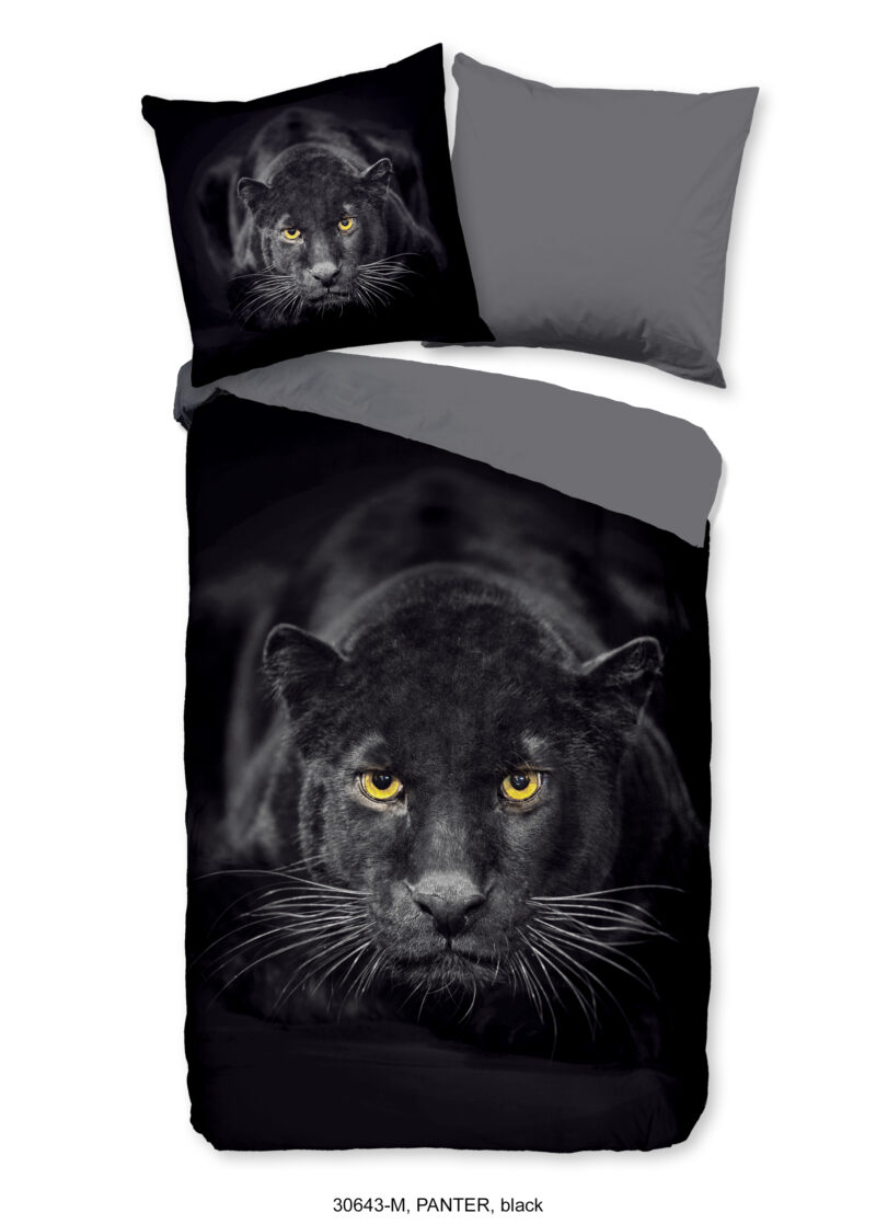 Pure Dekbedovertrek "zwarte panter" - Zwart - (135x200 cm) - Microfiber