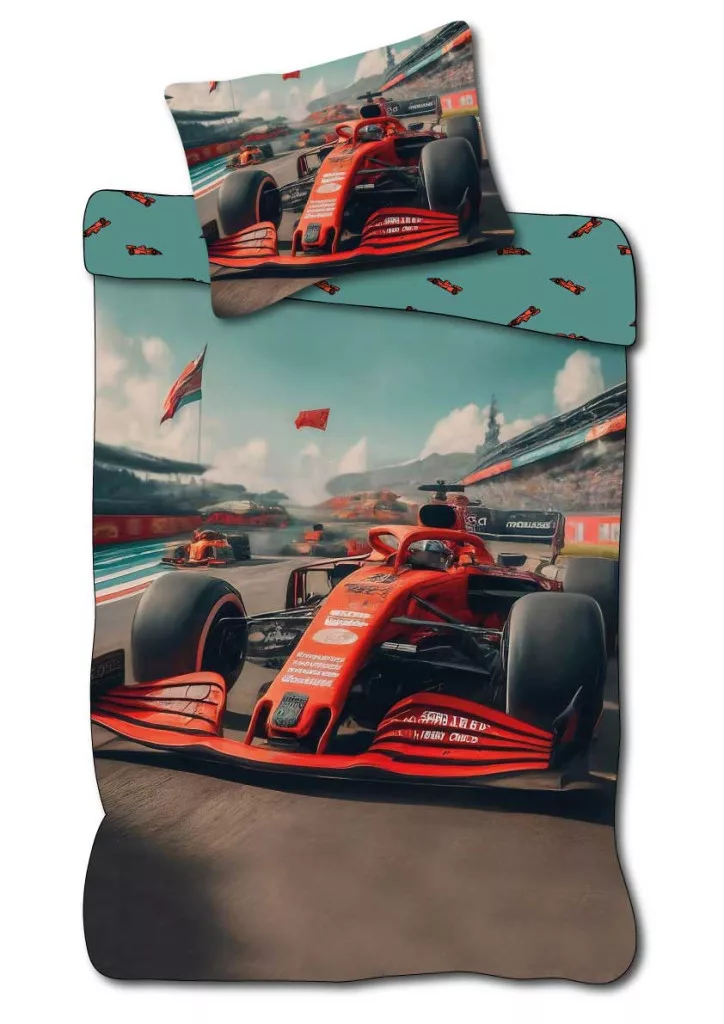 Race auto Dekbedovertrek peuter 100 x 135 cm