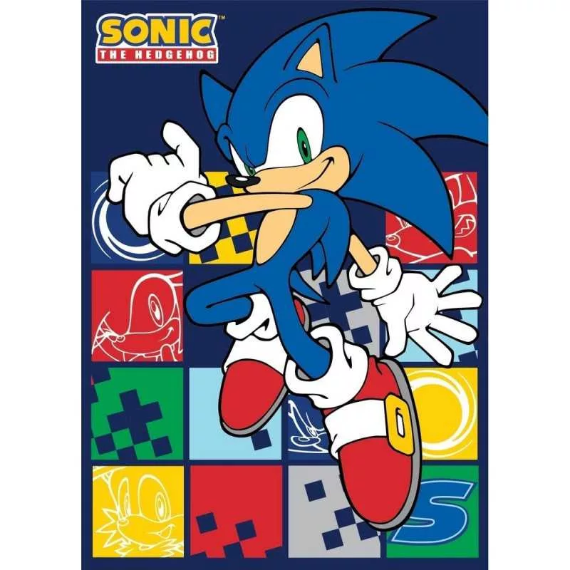 Sonic fleece plaid blauw 100 x 140 cm - polyester