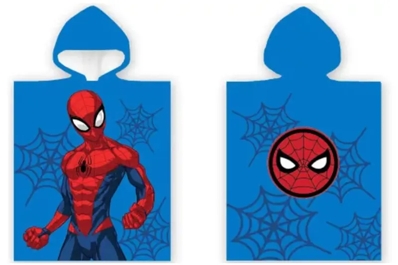 Spiderman poncho 50 x 100 cm blauw
