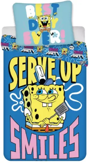 Spongebob Serve up dekbedovertrek 135 x 200 cm - Katoen