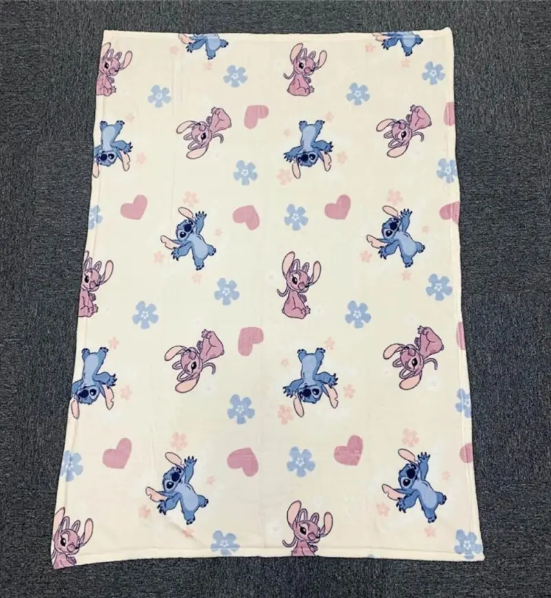 Stitch fleece plaid beige 110 x 150 cm - polyester