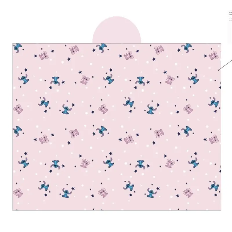 Stitch fleece plaid met capuchon 120 x 150 cm - polyester