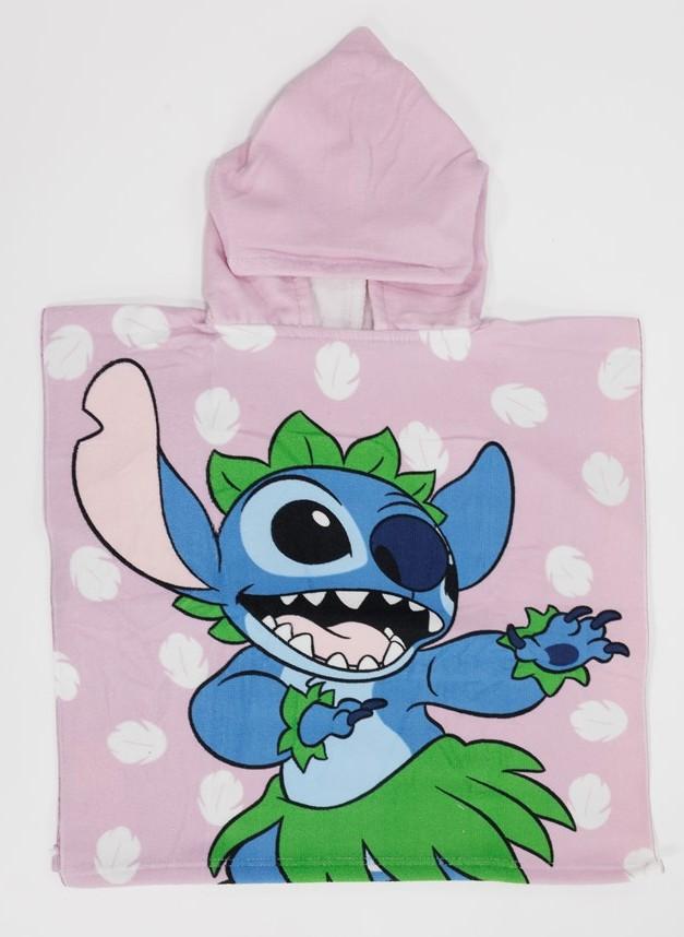 Stitch poncho roze 55 x 110 cm - polyester