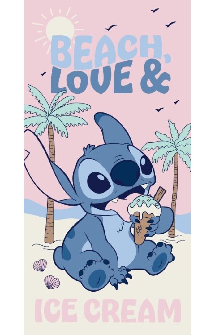 Stitch Beach and Love strandlaken 70 x 140 cm polyester - pre order
