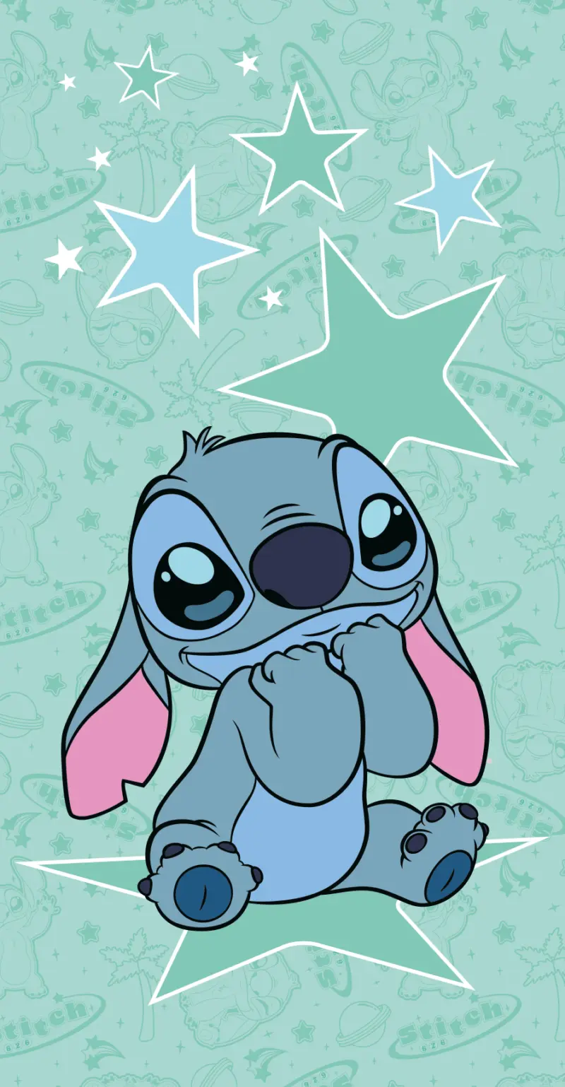 Stitch strandlaken Star groen 70 x 140 cm Katoen - pre order