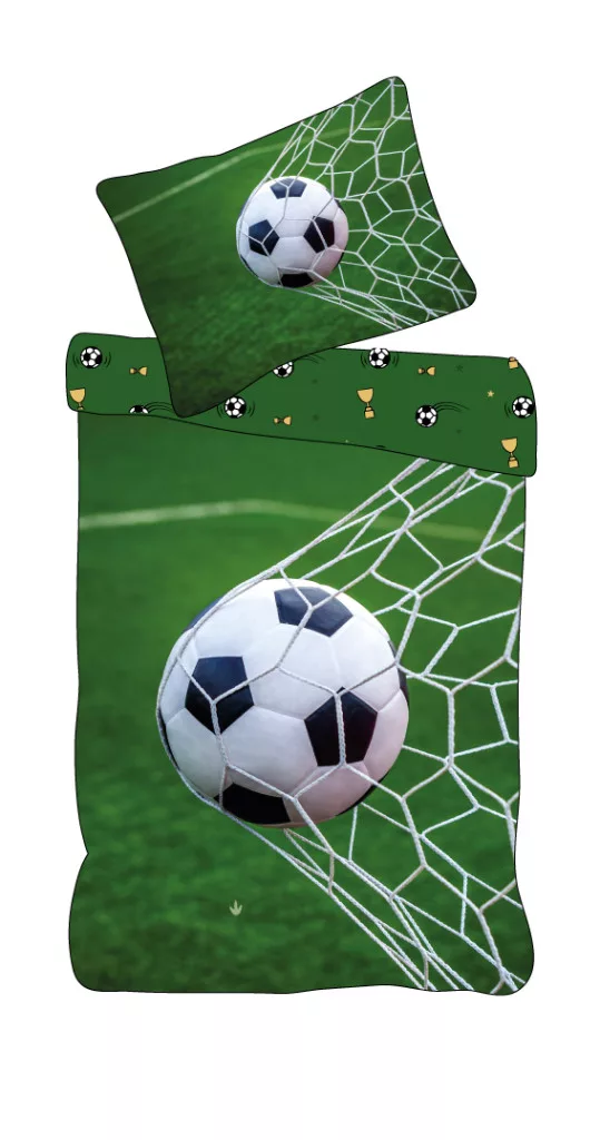Voetbal Dekbedovertrek goal - Eenpersoons - 140 x 200 cm - Groen