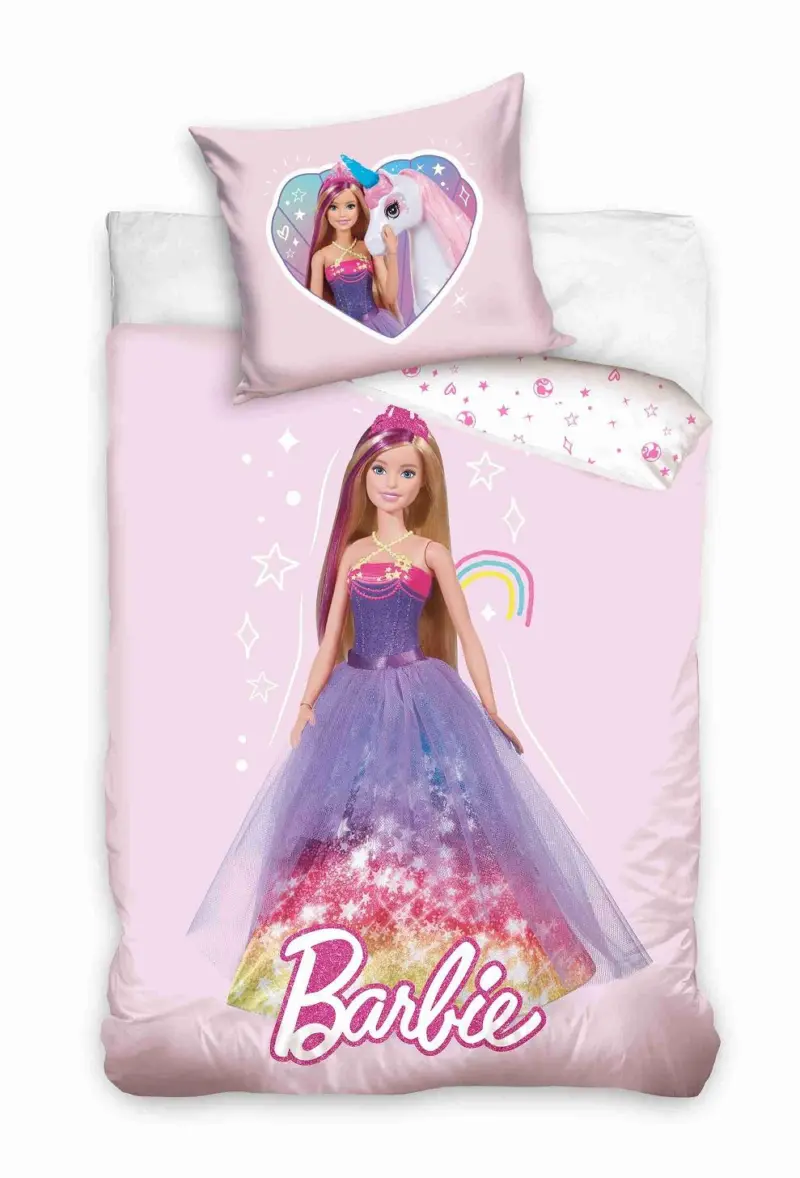 Barbie Dekbedovertrek roze 100 X 135 Cm katoen
