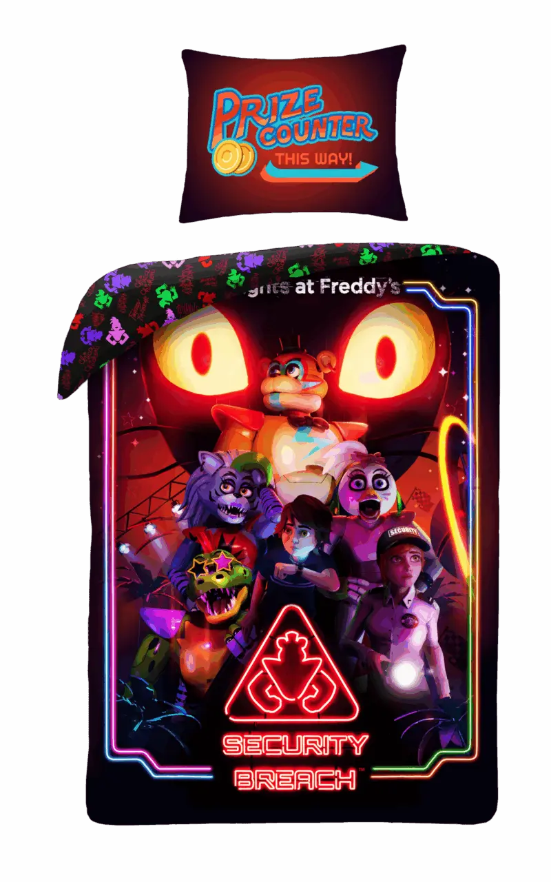 Five Nights at Freddy's Security Breach dekbedovertrek  140 x 200 cm Katoen