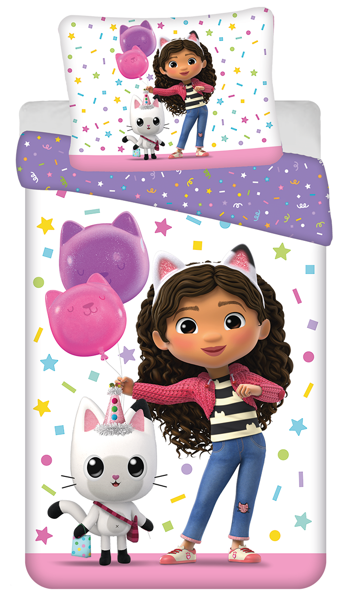 Gabby's Dollhouse Dekbedovertrek balloon - 140 x 200 cm - Katoen - pre order