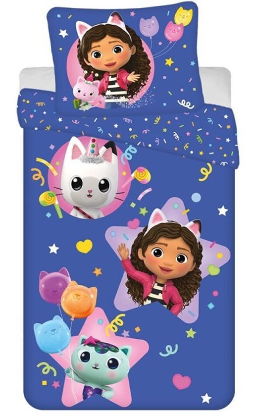 Gabby's Dollhouse dekbedovertrek blauw 140 x 200 cm - polyester- 63 x 63 cm