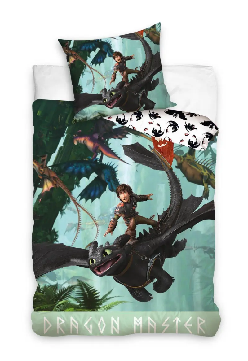 Hoe Tem je een Draak Dekbedovertrek - 140 x 200 cm - Katoen - 70 x 90 cm