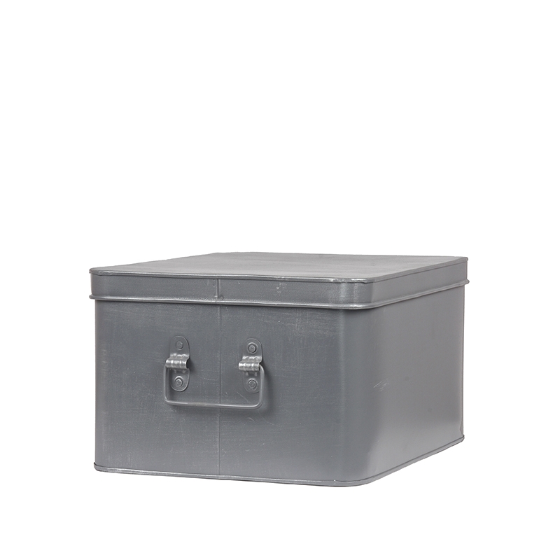 LABEL51 Media Opbergkist - Antiek grijs - Metaal - XL