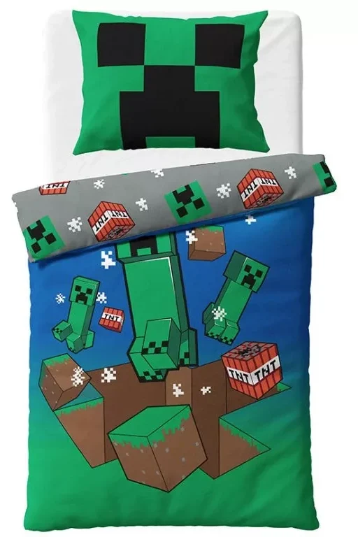 Minecraft Dekbedovertrek 140 x 200 cm - Katoen (60 x 70 cm)