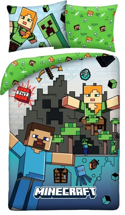 Minecraft Classic Dekbedovertrek 140 x 200 cm - Katoen (70 x 90 cm) - pre order