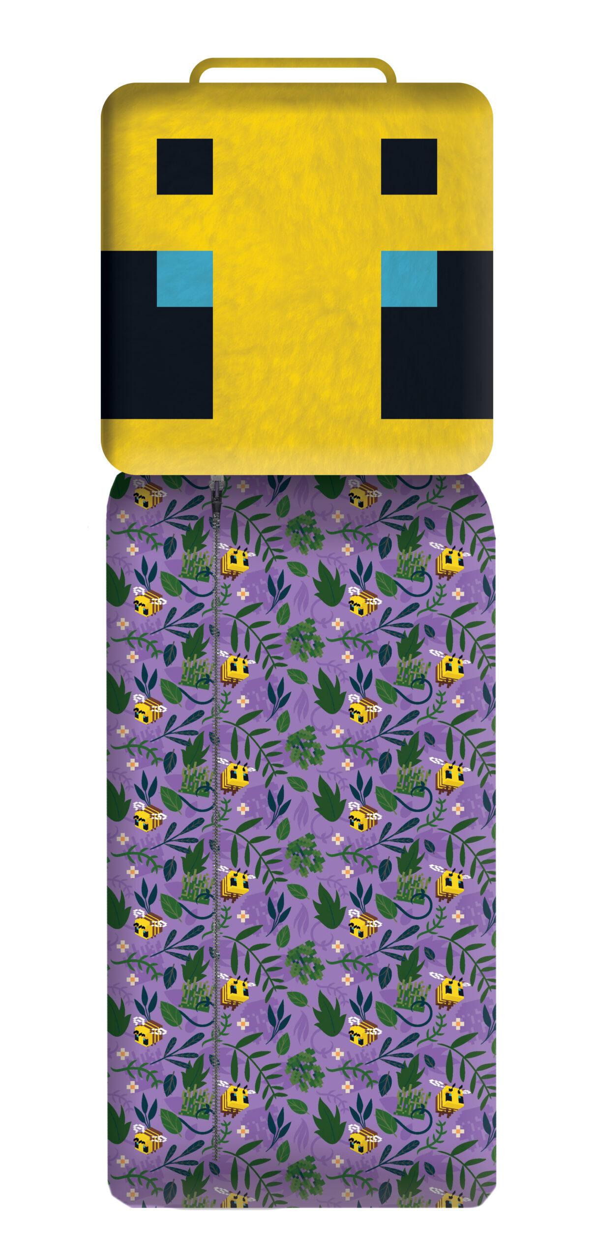 Minecraft slaapzak bij 50 x 130 cm - polyester -geel