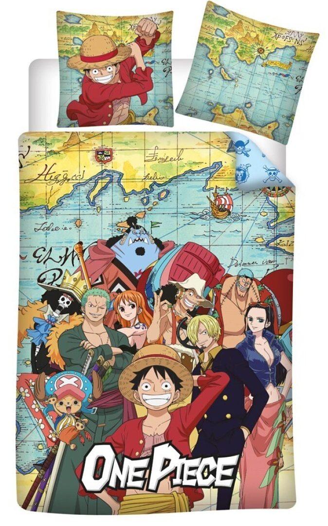 One Piece Dekbedovertrek worldmap 140 x 200 cm - polykatoen - pre order