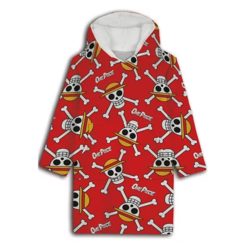 One Piece Hoodie Fleece deken Rood