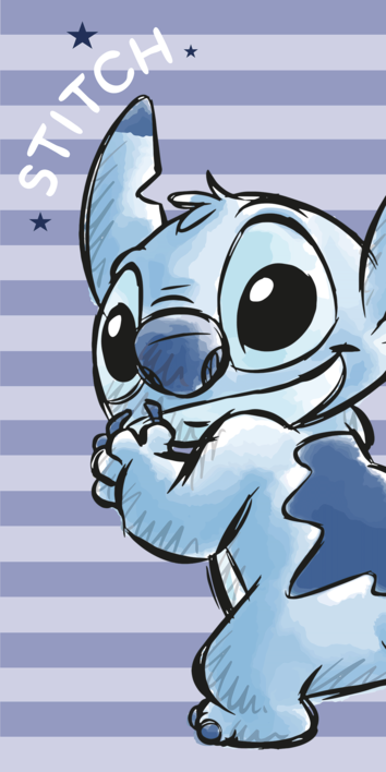 Stitch strandlaken paars 70 x 140 cm polyester - pre order