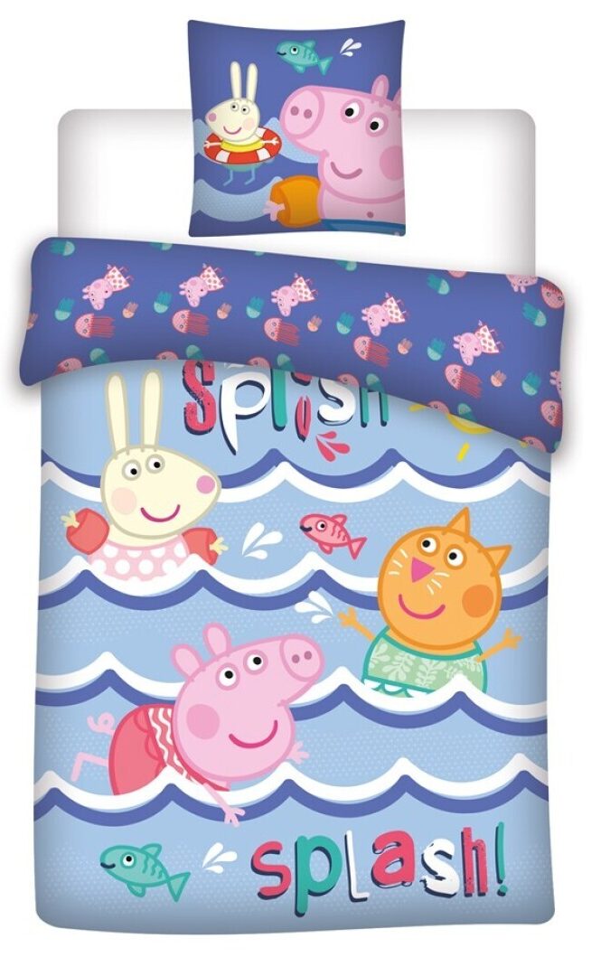 Peppa Pig dekbedovertrek Regenboog 140 x 200 cm - 65 x 65 cm - katoen - pre order
