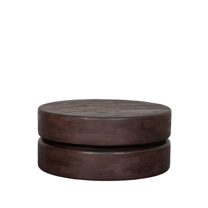 LABEL51 Salontafel I_Milly - Espresso - Mangohout - 70 cm - Rond I_Milly