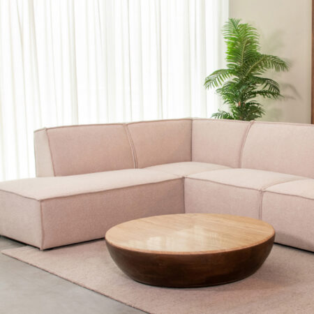 LABEL51 Salontafel I_Bowl - Espresso - Travertin - 90 cm - Rond