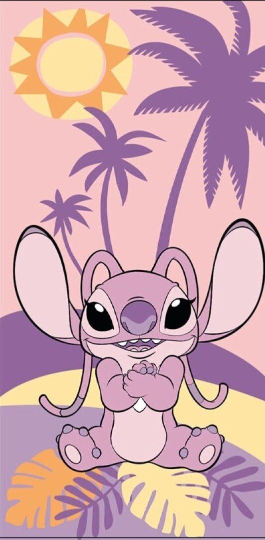 Angel strandlaken Roze 70 x 140 cm polyester