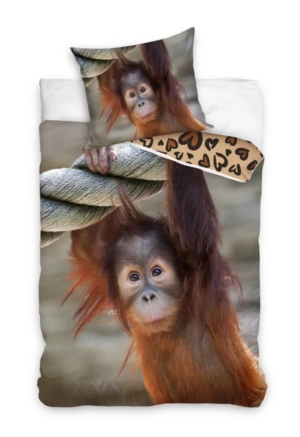 Dekbedovertrek Orang-oetang 140 x 200 cm 70 x 90 cm - Katoen