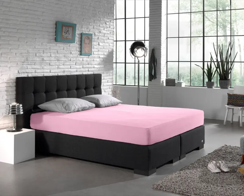 Dubbel Jersey 220 gr. Hoeslaken Roze 140 x 200/220