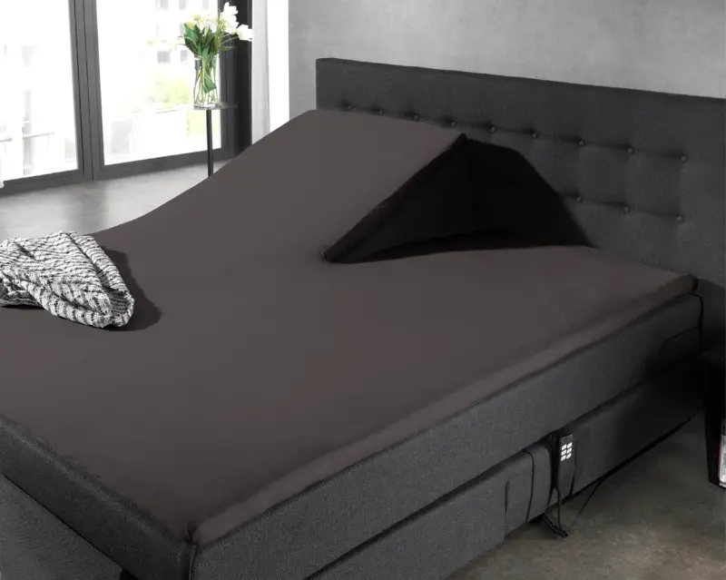 Splittopper Katoen Hoeslaken Antraciet 160 x 220