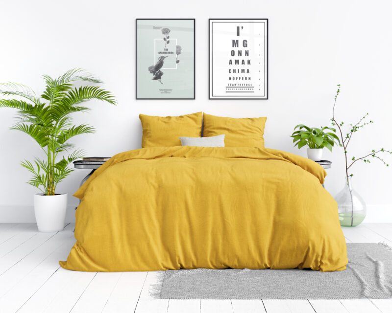 Dreamhouse Stone washed Mustard 140 x 220