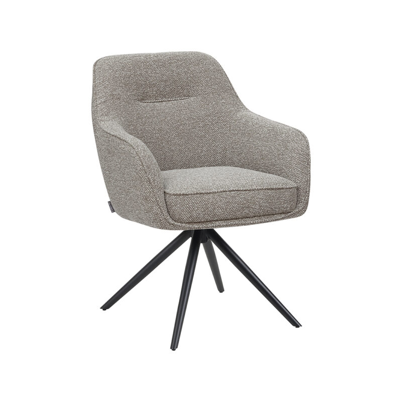 LABEL51 Eetkamerstoel Akira - Mushroom - - Zwart Metalen Frame Akira