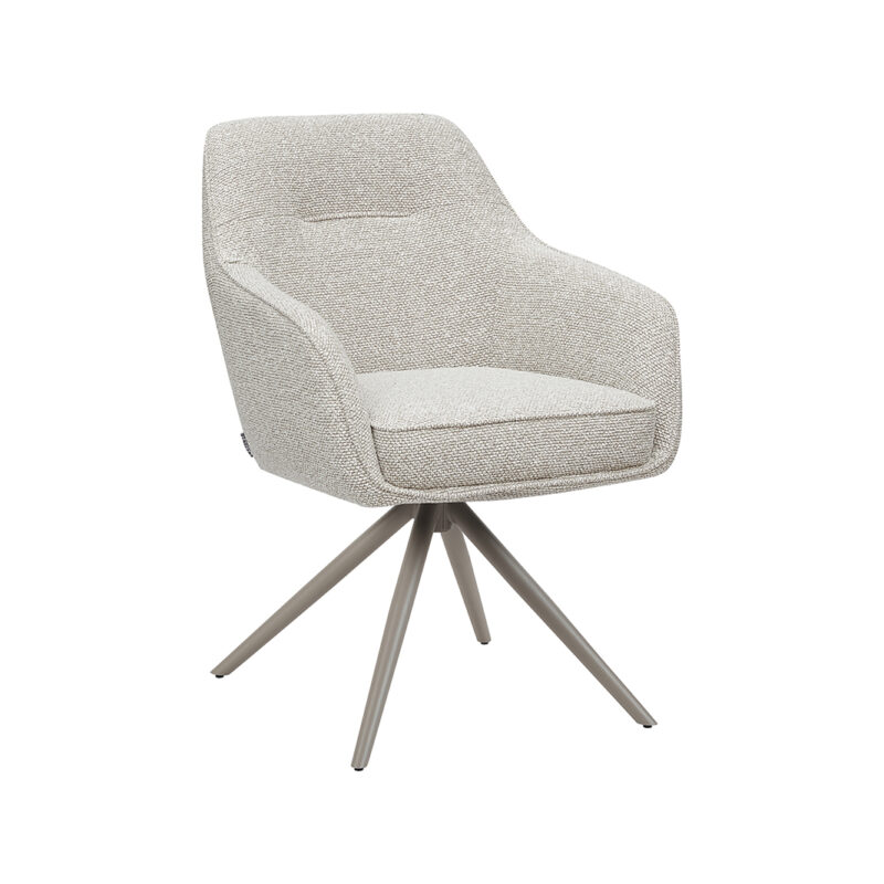 LABEL51 Eetkamerstoel Akira - Naturel - - Taupe Metalen Frame Akira