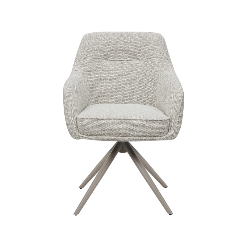 LABEL51 Eetkamerstoel Akira - Naturel - - Taupe Metalen Frame