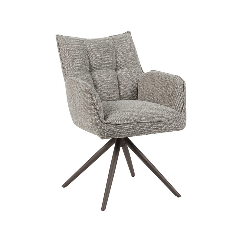 LABEL51 Eetkamerstoel Amalfi - Mushroom - - Brons Metalen Frame Amalfi