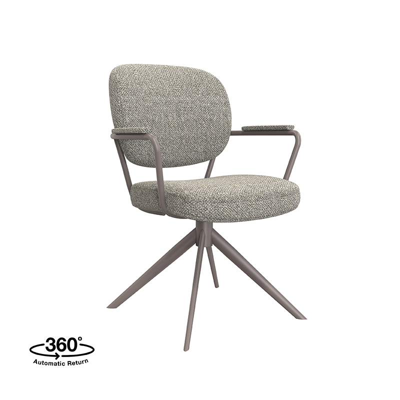 LABEL51 Eetkamerstoel Basel - Mushroom - - Brons Metalen Frame Basel