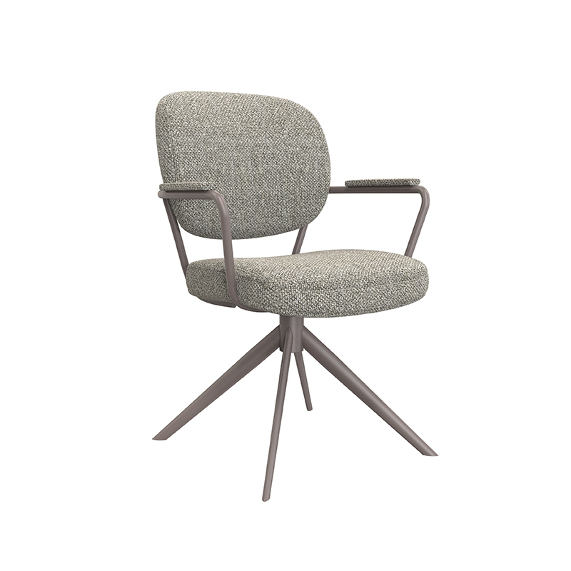 LABEL51 Eetkamerstoel Basel - Mushroom - - Brons Metalen Frame