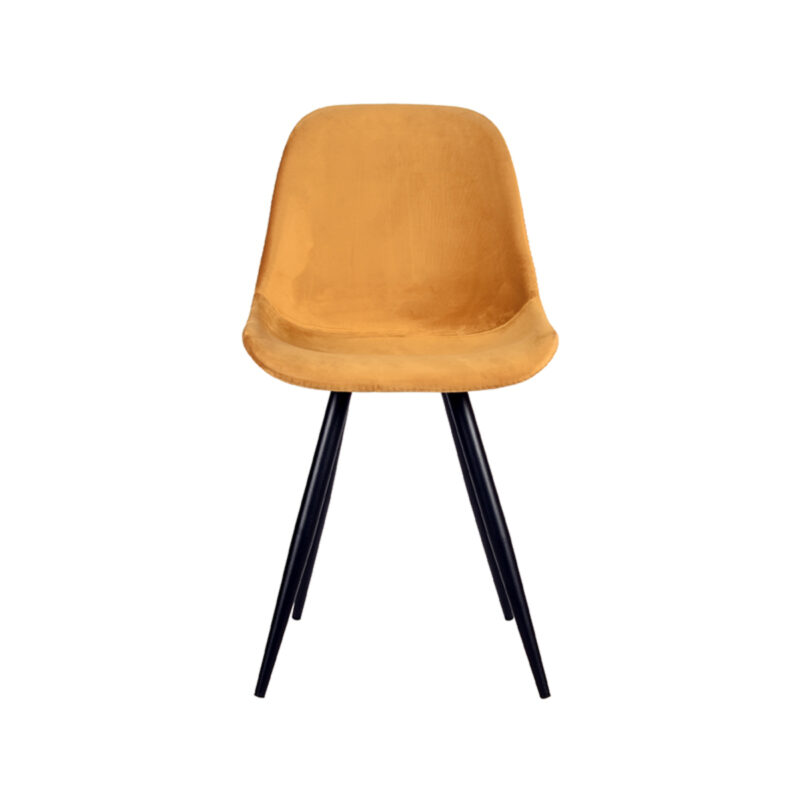 LABEL51 Eetkamerstoel Capri - Oker - - Zwart Metalen Frame