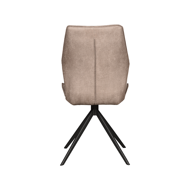 LABEL51 Eetkamerstoel Comfy - Taupe - - Zwart Metalen Frame