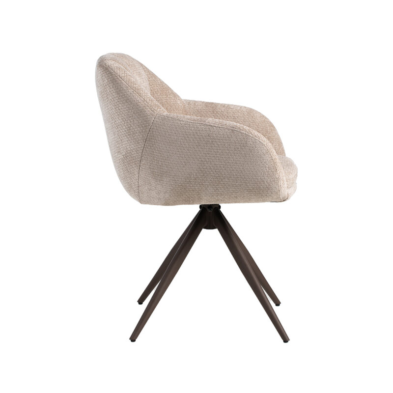 LABEL51 Eetkamerstoel Esma - Clay - Elite - Brons Metalen Frame Elite