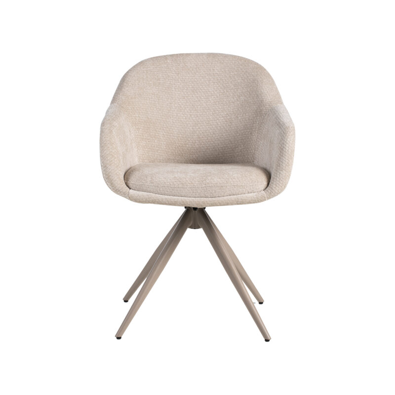 LABEL51 Eetkamerstoel Fiby - Naturel - - Taupe Metalen Frame Fiby